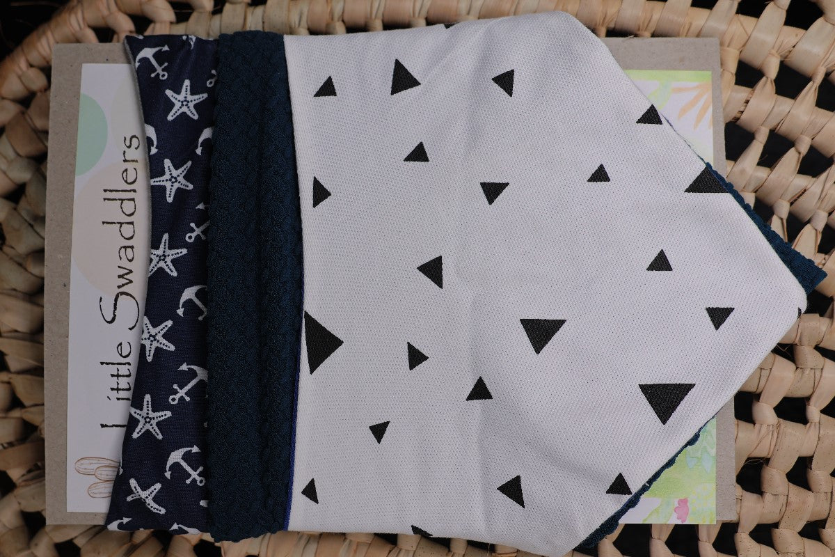Reversable Drool Bib Set of Three Neutral